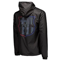 Veste coupe-vent zippée noire pour homme Barcelona Home Match