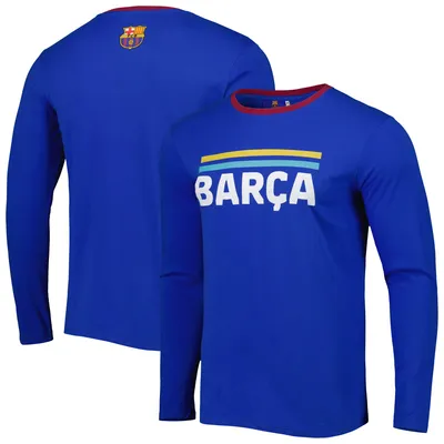 Barcelona Slogan Long Sleeve T-Shirt - Blue