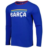 Men's Blue Barcelona Slogan Long Sleeve T-Shirt