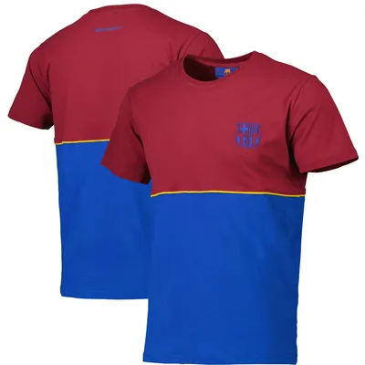 Barcelona Block West T-Shirt - Burgundy/Blue