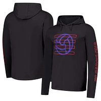 Men's Charcoal Barcelona Wordmark Long Sleeve  Hoodie T-Shirt