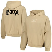 Men's Khaki Barcelona Old English Oversized Raglan Pullover Hoodie