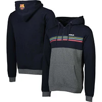 Sweat À Capuche Barcelona Demi-Zip Homme Bleu Marine/Gris