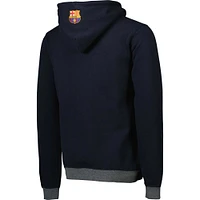 Sweat À Capuche Barcelona Demi-Zip Homme Bleu Marine/Gris