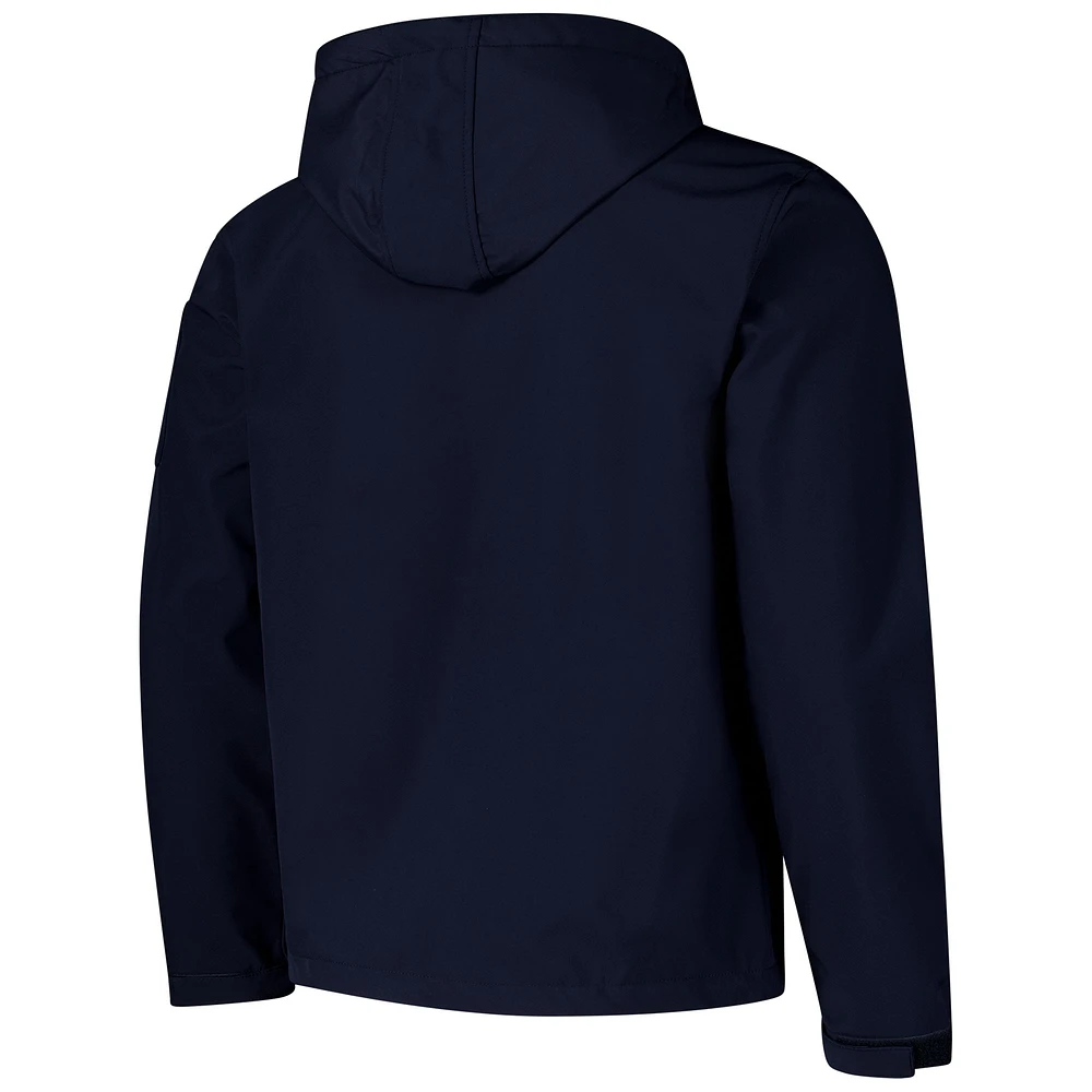 Veste à capuche zippée trois couches bleu marine pour homme Barcelona