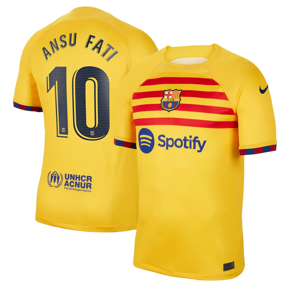 Nike FC Barcelona Away Breathe Stadium 19/20 T-Shirt Yellow