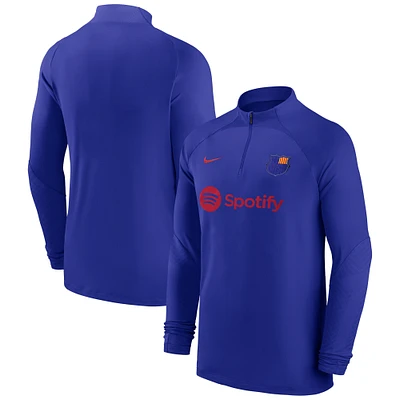 Haut à manches longues et fermeture Éclair pour Homme Nike Barcelona 2022/23 Strike Drill Performance - Bleu