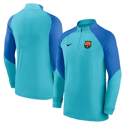 Haut à manches longues et zip raglan Nike Barcelona 2022/23 Strike Drill Performance pour Homme - Bleu