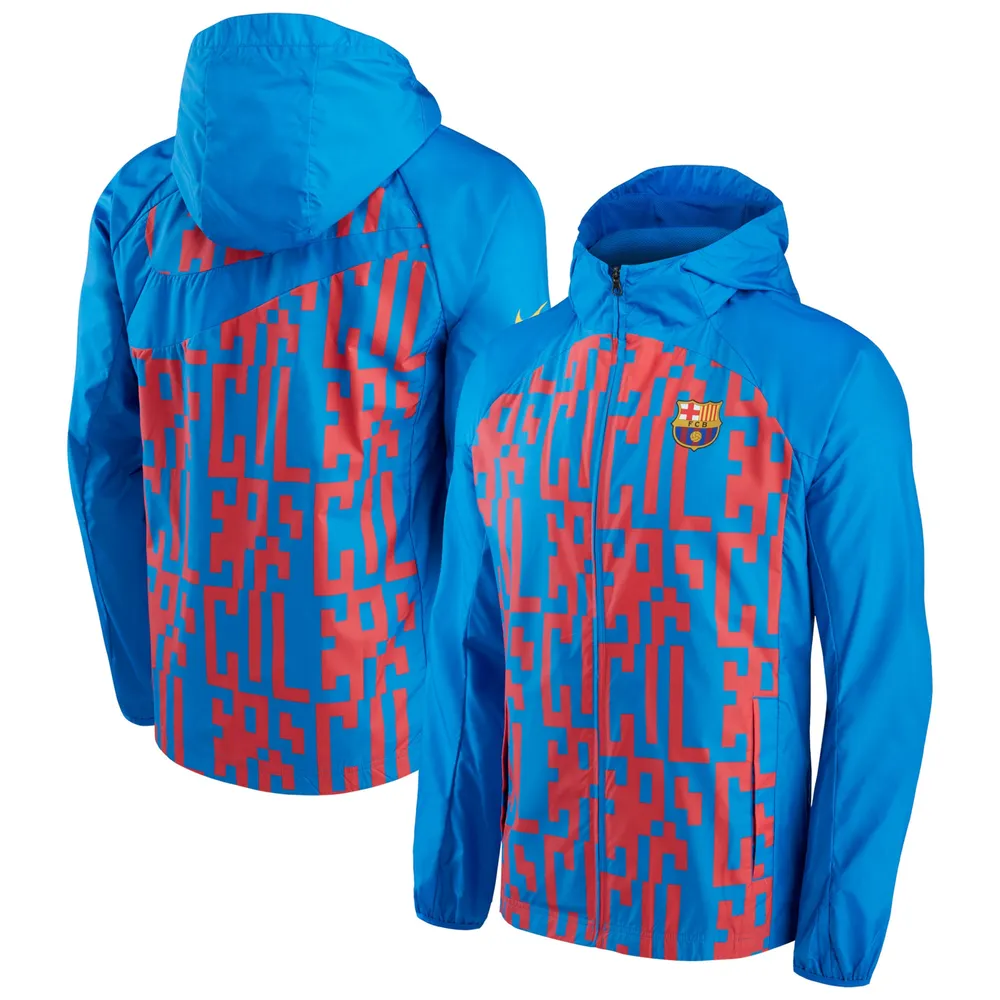 Veste Nike Barcelona AWF Raglan entièrement zippée pour homme, bleu