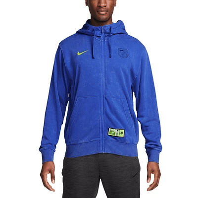 Sweat à capuche entièrement zippé Nike Barcelona Third Club bleu pour homme