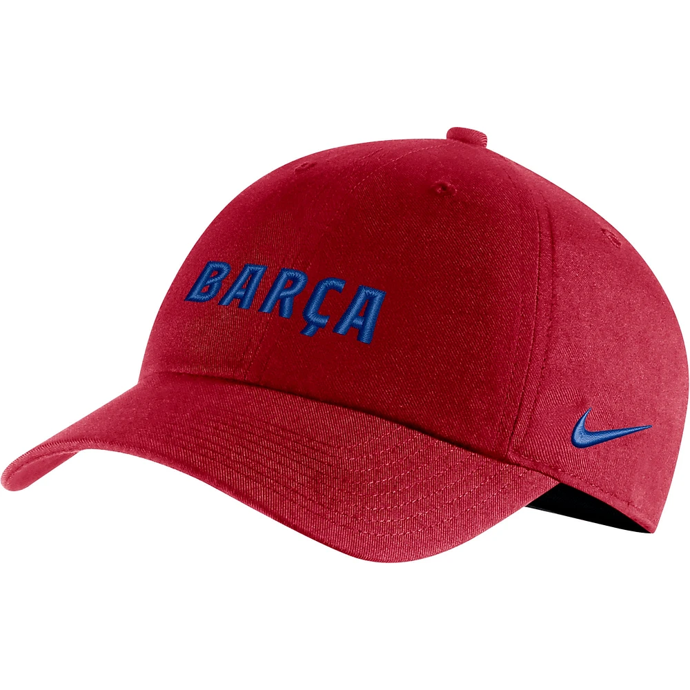 Casquette réglable Nike Crimson Barcelona Campus Performance pour homme