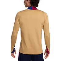 Haut à pull zippé Nike Gold Barcelona 2024/25 Drill Performance pour Homme