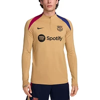 Haut à pull zippé Nike Gold Barcelona 2024/25 Drill Performance pour Homme