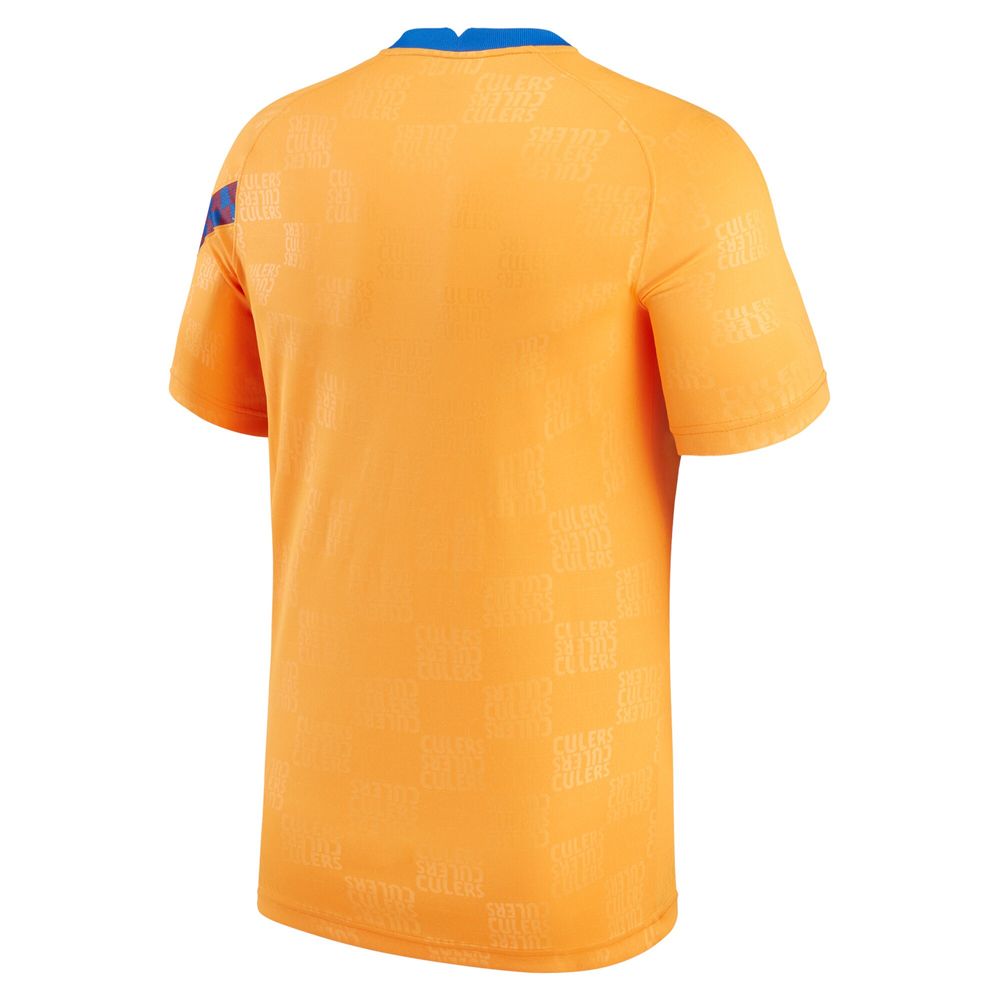 Men's Nike Orange Barcelona 2021/2022 Pre-Match Performance Top