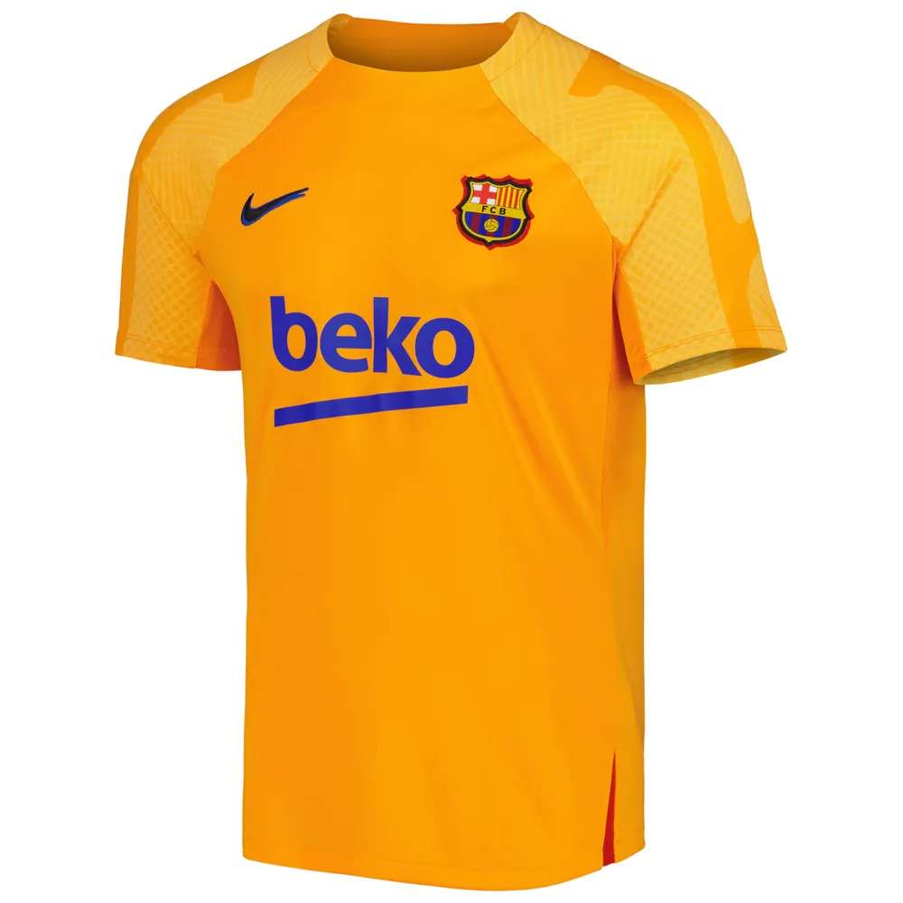 Men's Nike Orange Barcelona Team 2021/2022 Pre-Match Performance Top