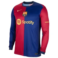 Men's Nike Royal Barcelona 2024/25 Home Long Sleeve Replica Jersey