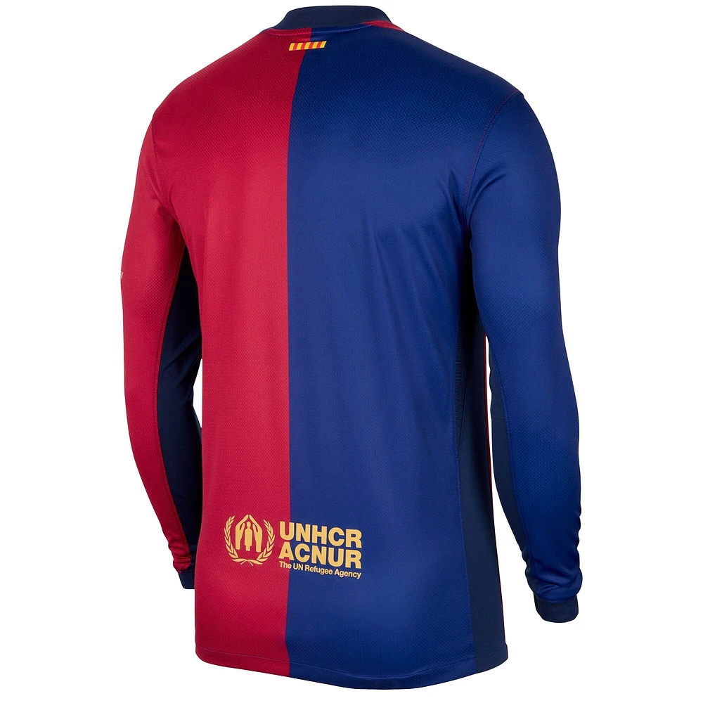 Men's Nike Royal Barcelona 2024/25 Home Long Sleeve Replica Jersey