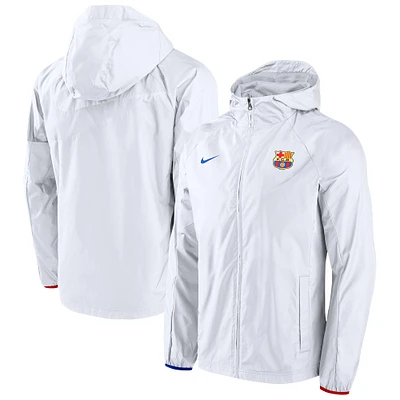 Veste à capuche raglan entièrement zippée Nike Barcelona AWF pour homme - Blanc