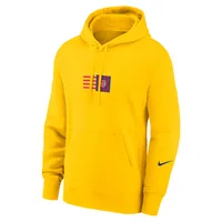 Men's Nike Yellow Barcelona Club Logo Pullover Hoodie