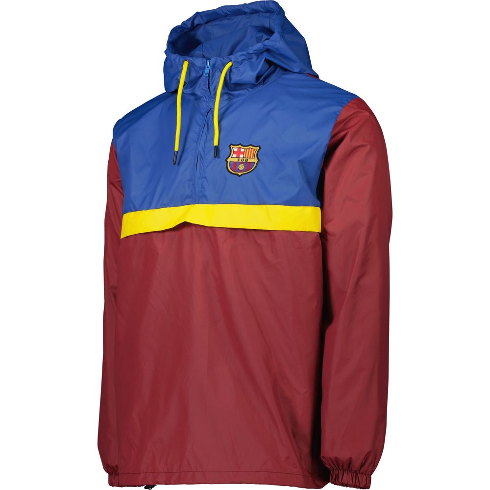 Men's Red/Blue Barcelona Retro Anorak Half-Zip Top