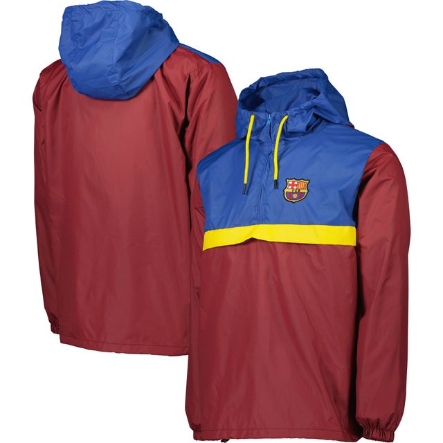 Haut à demi-glissière Barcelona Retro Anorak rouge/bleu pour homme