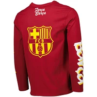 Men's Red Barcelona Graffiti Long Sleeve T-Shirt