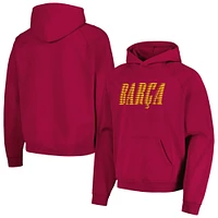 Men's Red Barcelona Team Oversized Raglan Pullover Hoodie