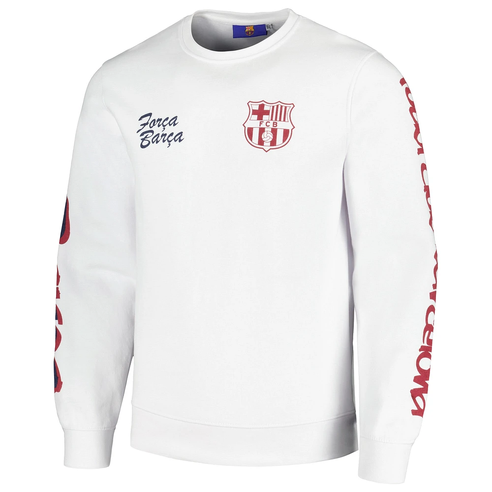 Sweatshirt Homme Blanc Barcelona Graffiti