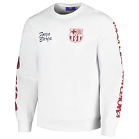 Men's White Barcelona Graffiti Pullover Sweatshirt