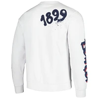 Men's White Barcelona Graffiti Pullover Sweatshirt