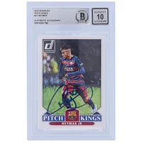 Neymar Jr. Barcelona Autographed 2015 Panini Donruss Pitch Kings #21 BAS Authenticated 10 Card