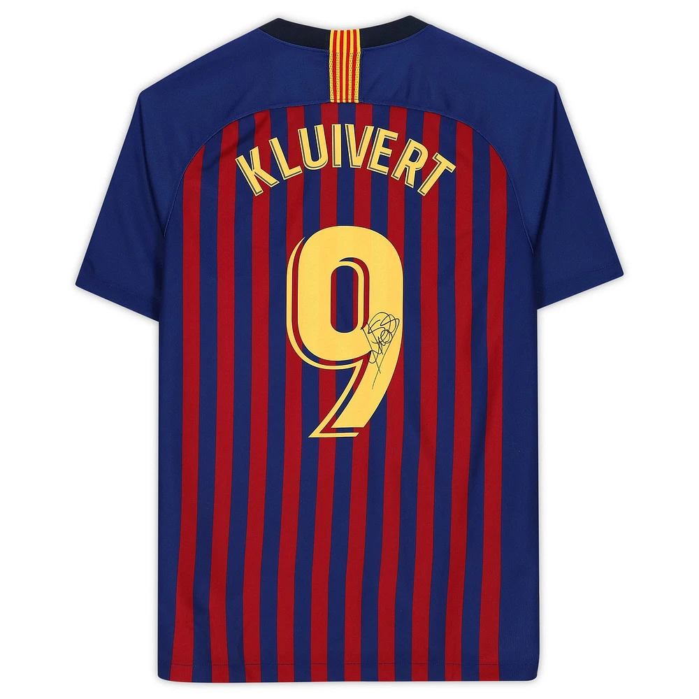 Patrick Kluivert Barcelona Autographed 2018-19 Home Jersey