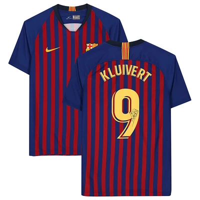 Patrick Kluivert Barcelona Autographed 2018-19 Home Jersey