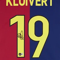 Patrick Kluivert Barcelona Autographed 2024-25 Red/Blue Home Nike Jersey - BAS