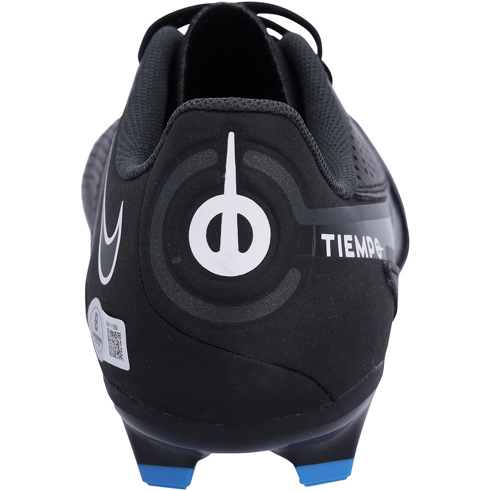 Ronaldinho Barcelona Autographed Tiempo Black Nike Soccer Cleat - BAS
