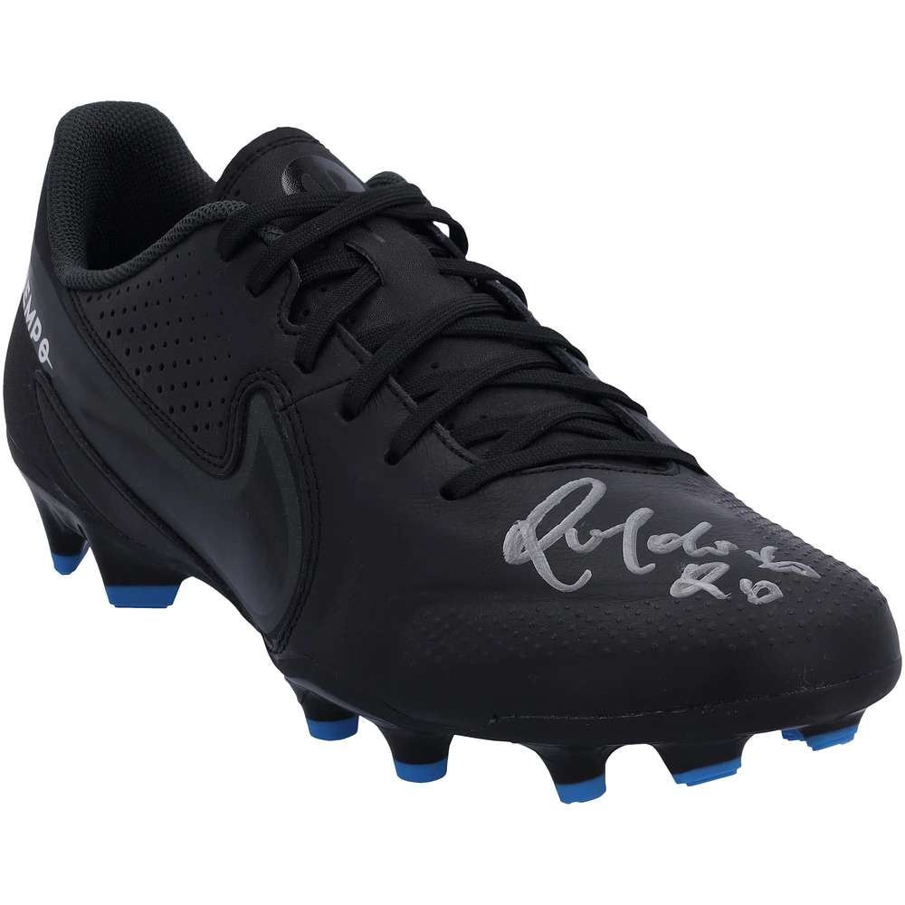 Ronaldinho Barcelona Autographed Tiempo Black Nike Soccer Cleat - BAS