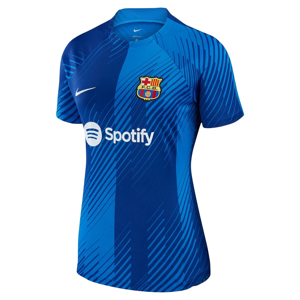 Women's Nike Blue Barcelona 2023/24 Home Academy Pro Pre-Match Top