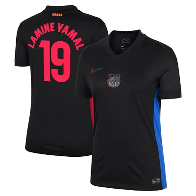 Maillot réplique extérieur Nike Lamine Yamal pour femme, noir, Barcelone 2024/25