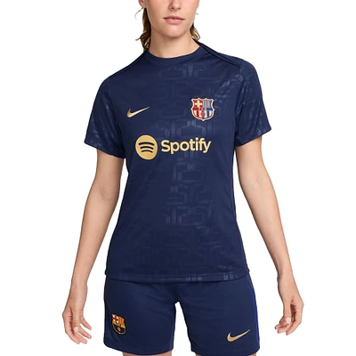 Haut de performance d'avant-match Nike bleu marine Barcelone 2024/25 Academy Pro pour Femme