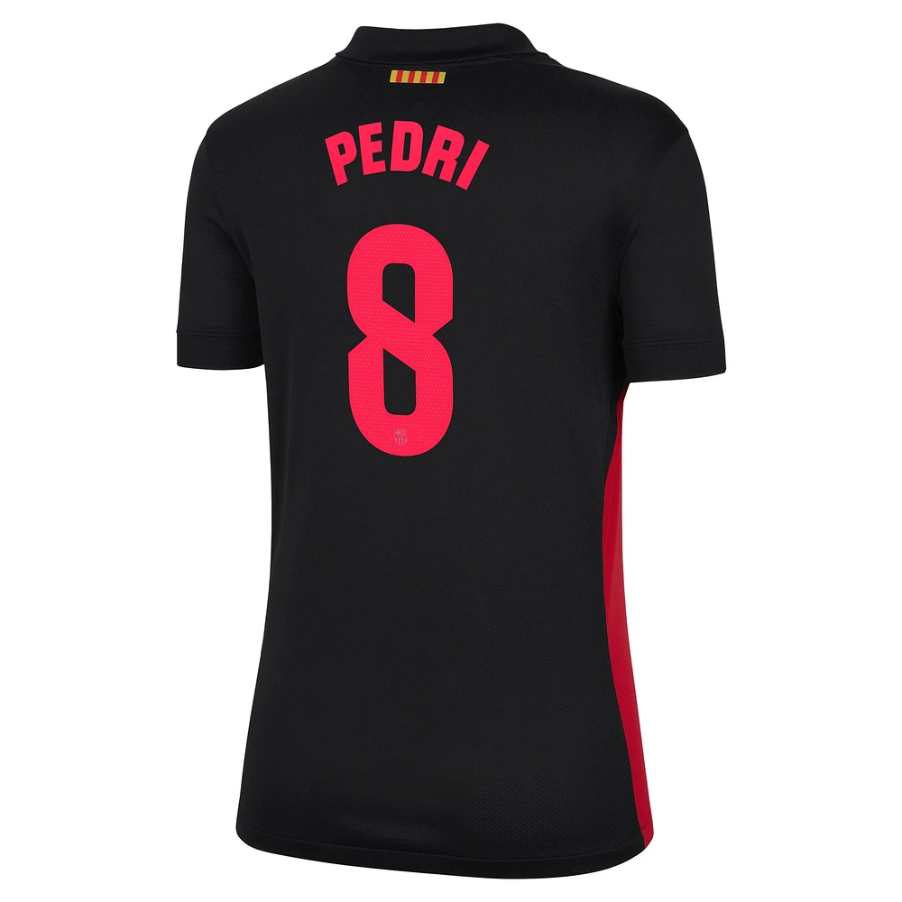 Women's Nike Pedri Black Barcelona 2024/25 Away Replica Player Jersey