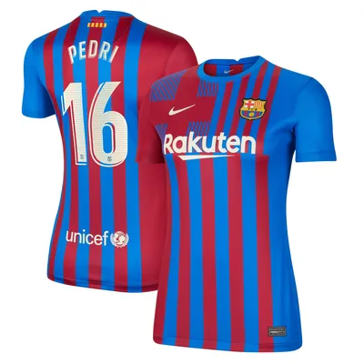 Pedri Barcelona Nike Women's 2021/22 Home Stadium Breathe Replica Player Jersey - Blue