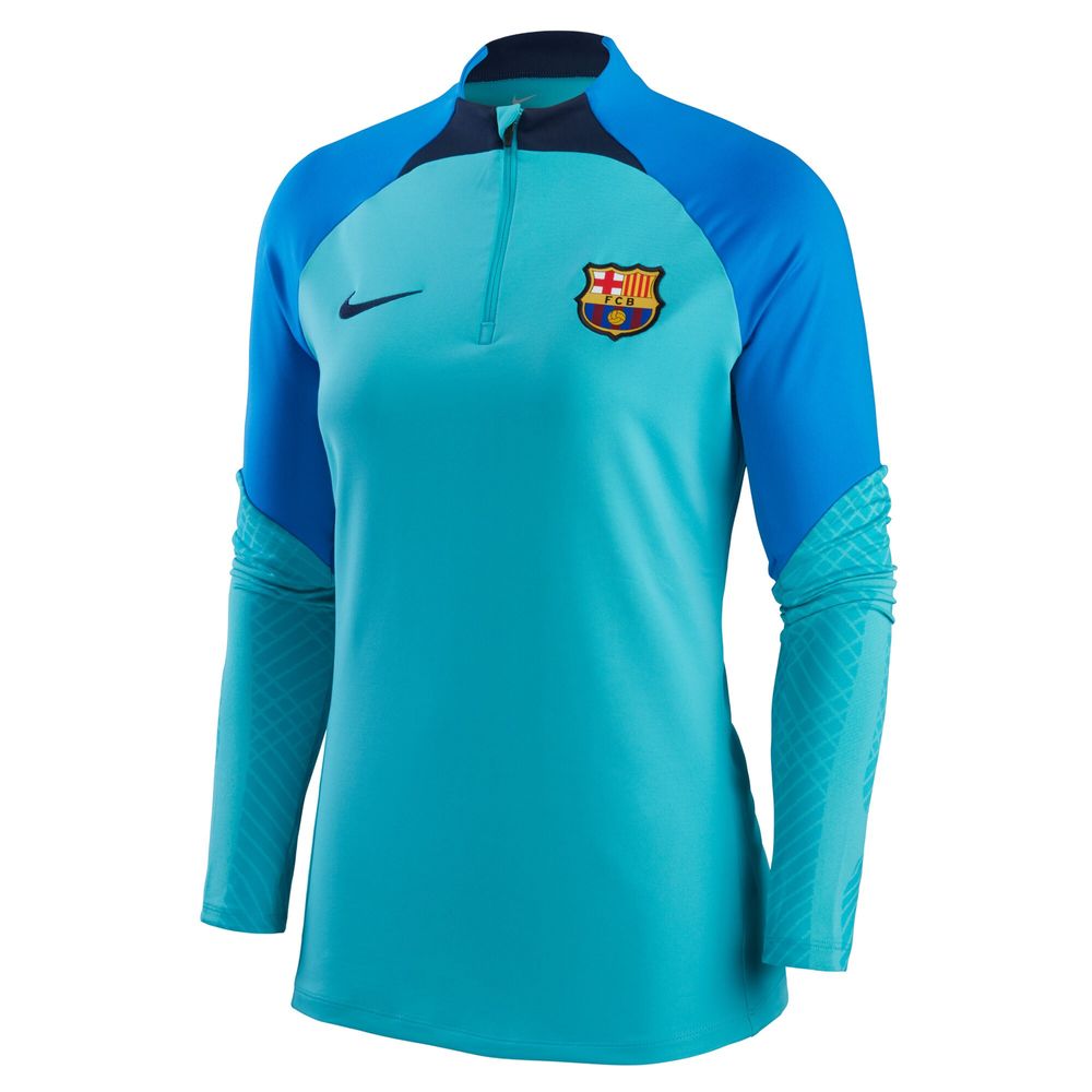 Women's Nike Turquoise Barcelona Strike Drill Raglan Performance Quarter-Zip Top