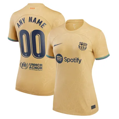 Barcelona Nike Women's 2022/23 Away Replica Custom Jersey - Yellow