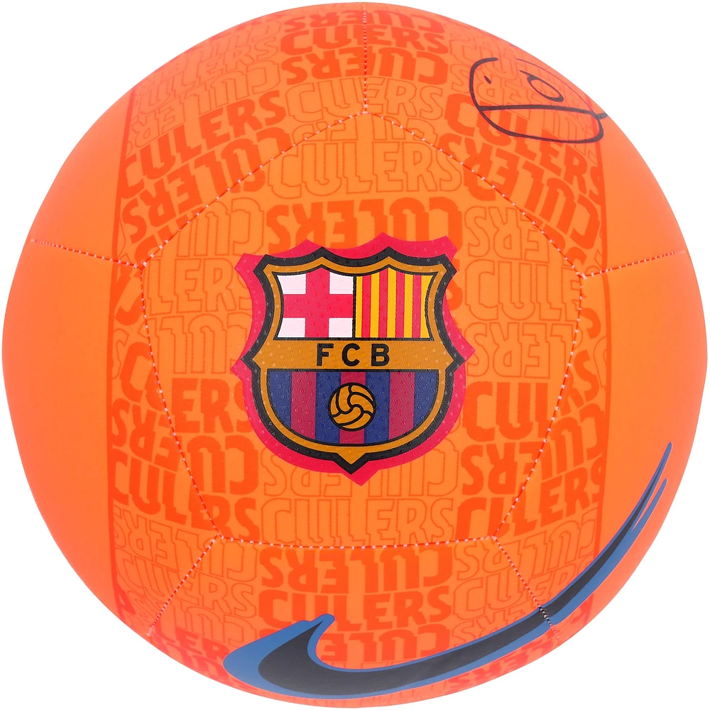 Xavi Hernandez Barcelona Autographed Nike Orange Logo Soccer Ball