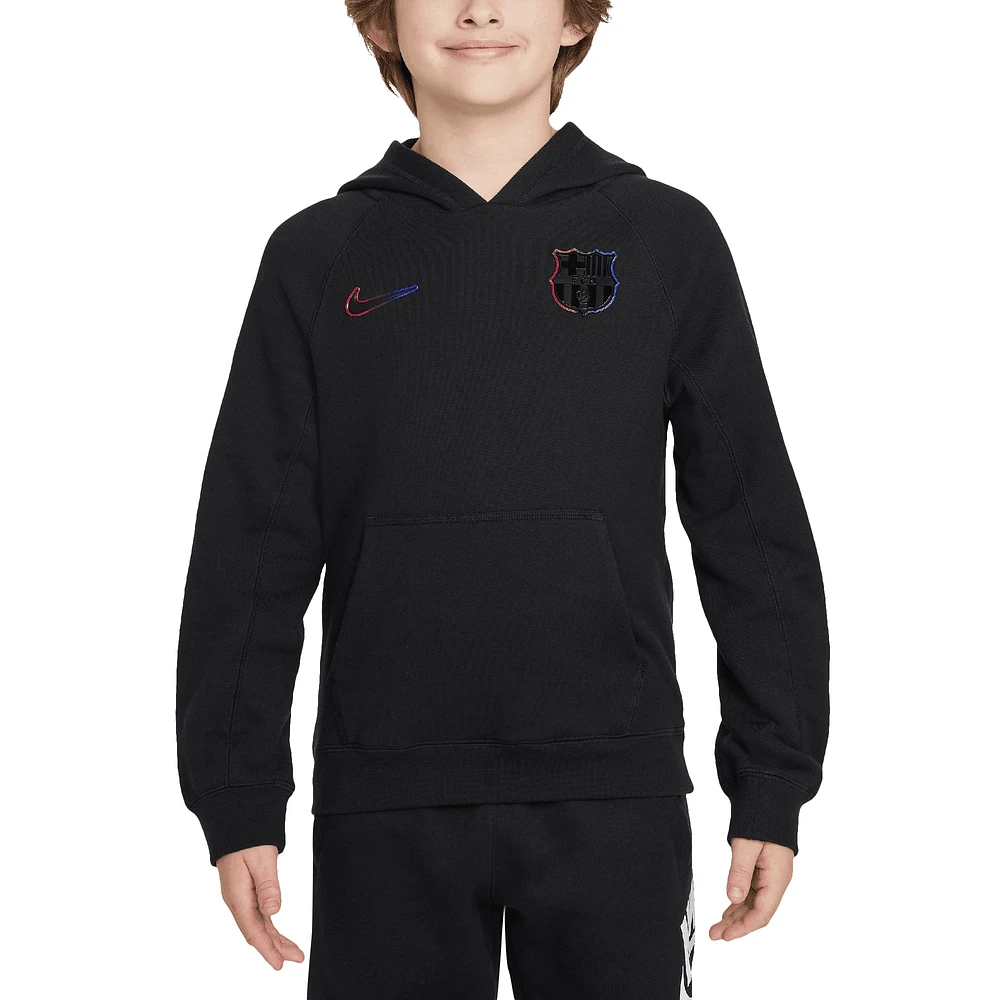 Sweat à capuche Nike noir Barcelona Away Air pour jeune