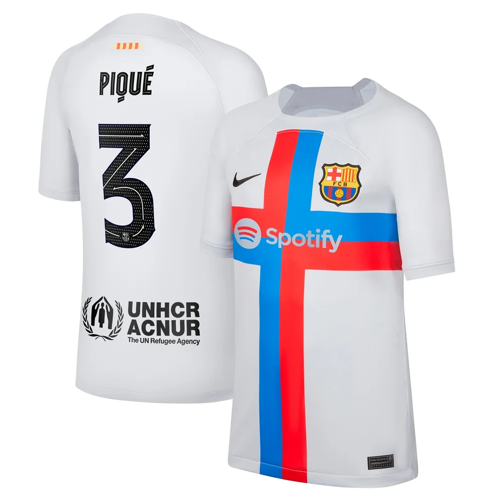 Lids Gerard Pique Barcelona Nike Youth 2022/23 Third Player Jersey - Gray | Brazos Mall