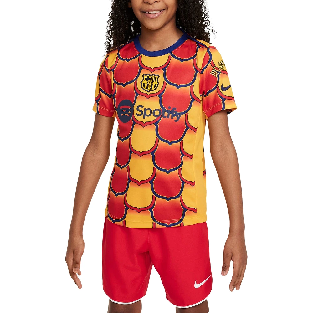 Youth Nike Gold Barcelona 2023/24 Drac Pack Academy Pro Pre-Match Top