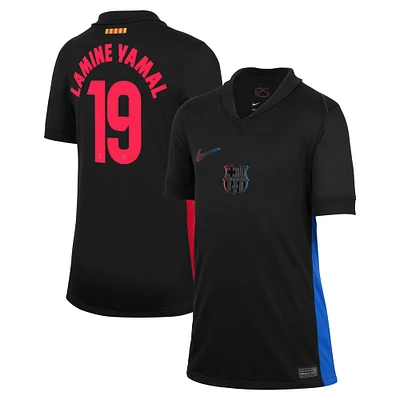 Maillot de joueur Nike Lamine Yamal noir pour jeune extérieur Barcelone 2024/25