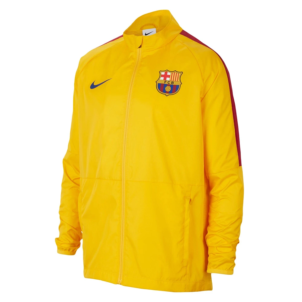 Youth Nike Yellow Barcelona Academy AWF Raglan Full-Zip Jacket