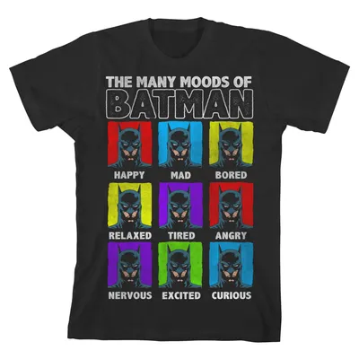 Batman BIOWORLD Youth Many Moods T-Shirt - Black